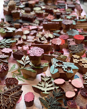 Block Printing Napkin Workshop with Polly Nicholson of Bayntun Flowers, Calne, Wiltshire