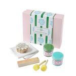 Block Printing Kit Tea Towel Ruthie Stripe Aqua Green