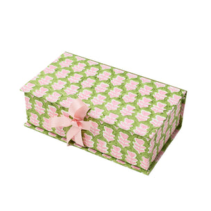 Desk Organiser Box Flower Green Pink