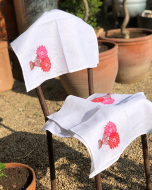 Block Printing Napkin Workshop with Polly Nicholson of Bayntun Flowers, Calne, Wiltshire