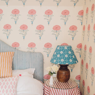 Marigold Wallpaper Pink/Blue