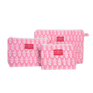 Wash Bag - Bagru - Pink - Purse