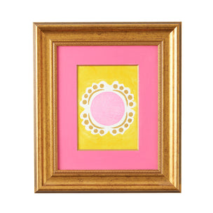 Gold Framed Cotton Paper Print Flower Yellow