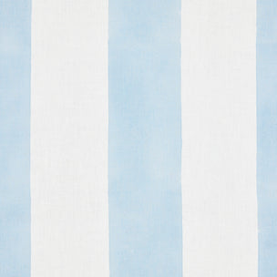 Wide Stripe Block printed Fabric Linen Blue Sample