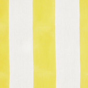 Wide Stripe Block printed Fabric Linen Yellow Sample